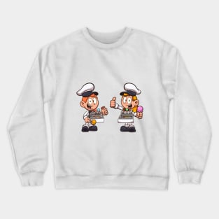 Boy And Girl Selling Ice Cream Crewneck Sweatshirt